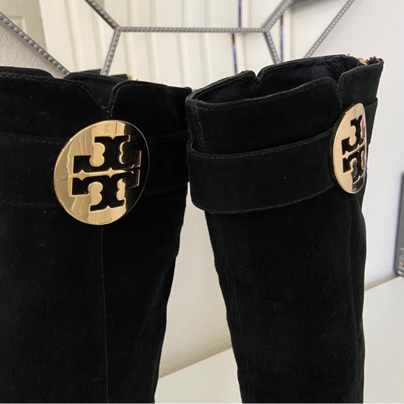 Tory Burch Black Suede Knee-High Boots - Picture 3 of 8